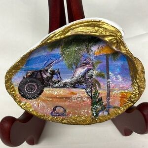 Hand Crafted beach jeep Shell Trinket Dish